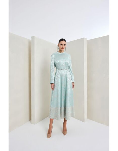 İnci Kemer Saten Elbise