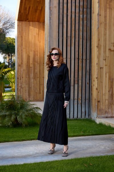 Fırfır Detaylı Etek Takım