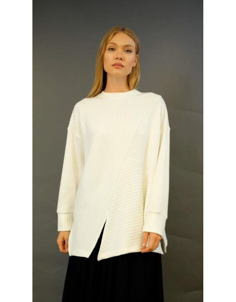 Asimetrik Triko Tunik