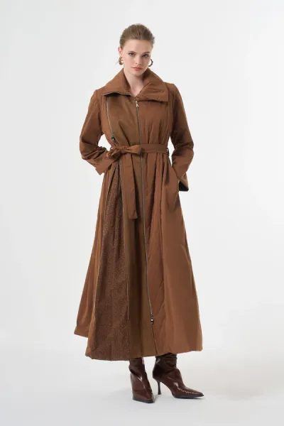 Fermuar Detaylı Pardesü